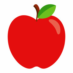 Red apple vector. healthy sweet fruit stock illustration