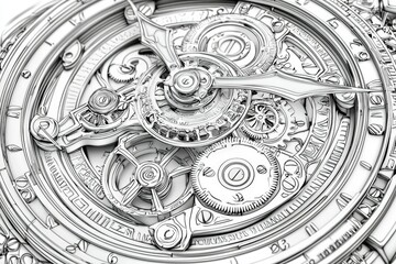 Close-up of a Complex Mechanical Watch Movement