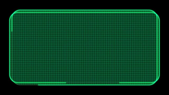 Futuristic neon green tech backdrop,  frames backdrop set. Continuous seamless loop from 1 to 7-second mark.