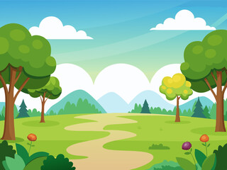 Obraz premium Landscape in countryside stock illustration