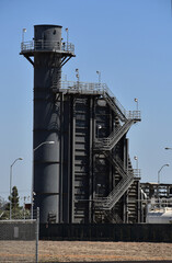A small refineries burn off Tower