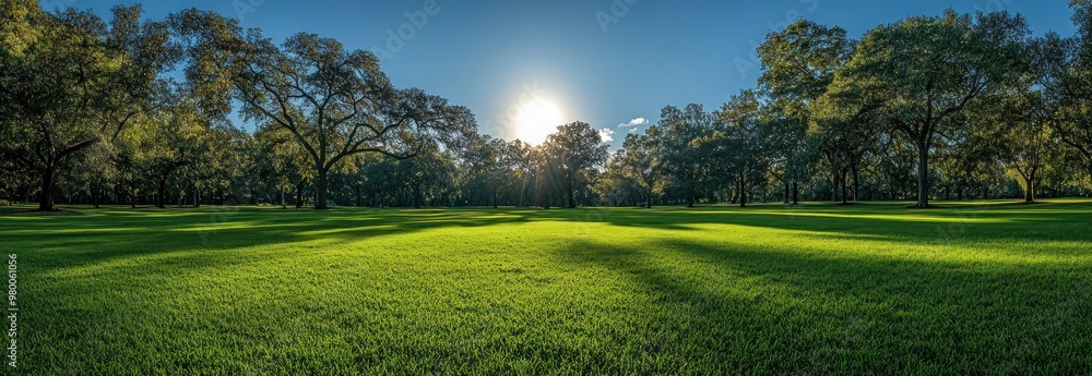 Wall mural Sunny Meadow with Trees