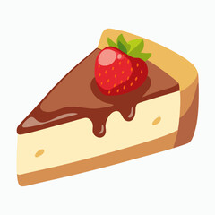 Vector cheesecake isolated on white background stock illustration