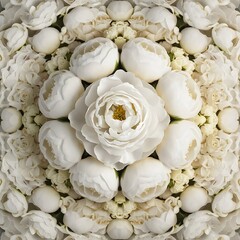 Pure white peony flowers as floral art background, wedding decor and luxury branding design