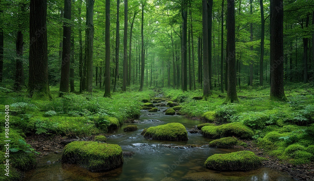 Wall mural Tranquil Forest Stream