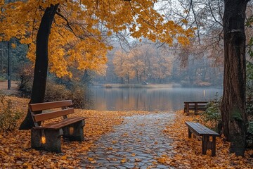 Autumnal Serenity by the Lake