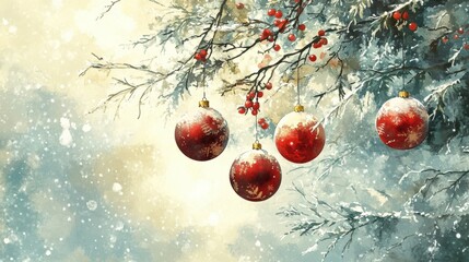 Festive Christmas Ornaments with Gold Star and Holiday Cheer
