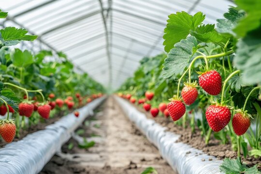 Growing strawberries with plasticulture in polyethylene tunneled greenhouses