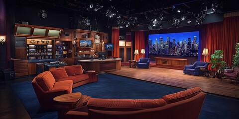 late night talk show set 