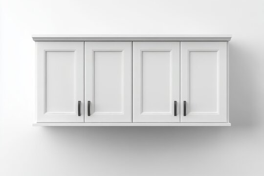 Isolated white cabinet on white background with clipping path