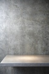 White table stone at grey marble wall with lamp archutecture for your background or concept design