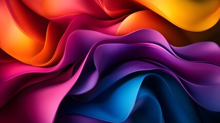 Obraz premium Geometric swirls in vibrant colors, abstract digital art, smooth gradients, futuristic style, glowing edges.