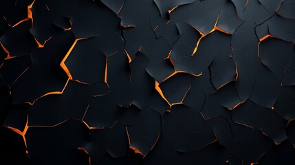 Obraz premium Cracked and peeling paint on a gritty industrial wall, rough textures in dark gray and rust tones, moody and atmospheric lighting, distressed urban decay, 3D render