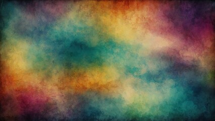 Fototapeta premium Earthy muted color with rainbow colors watercolor grunge texture background