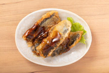 さんまの竜田揚げ（甘だれ）