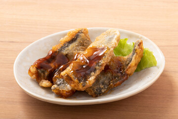 さんまの竜田揚げ（甘だれ）