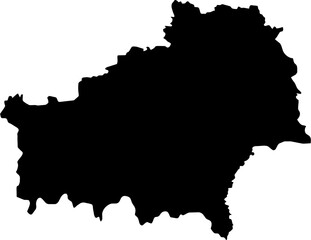 Fototapeta premium Contour map of the region of Gomel, Belarus. Vector graphic illustration on a transparent background with black region borders