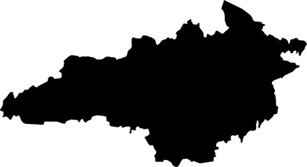 Fototapeta premium Contour map of the region of Kirovohrad, Ukraine. Graphic illustration on a transparent background with black region borders