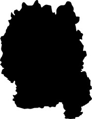 Contour map of the region of Zhytomyr, Ukraine. Graphic illustration on a transparent background with black region borders