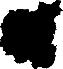 Contour map of the region of Chernihiv, Ukraine. Vector graphic illustration on a transparent background with black region borders