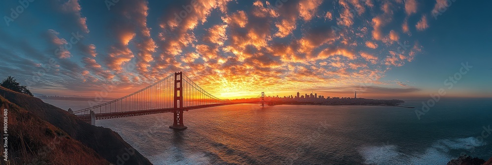 Canvas Prints Golden Gate Bridge Sunrise