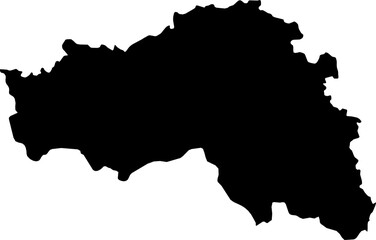 Contour map of the region of Belgorod, Russia. Graphic illustration on a transparent background with black region borders