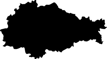 Obraz premium Contour map of the region of Kursk, Russia. Graphic illustration on a transparent background with black region borders