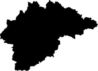 Obraz premium Contour map of the region of Novgorod, Russia. Vector graphic illustration on a transparent background with black region borders