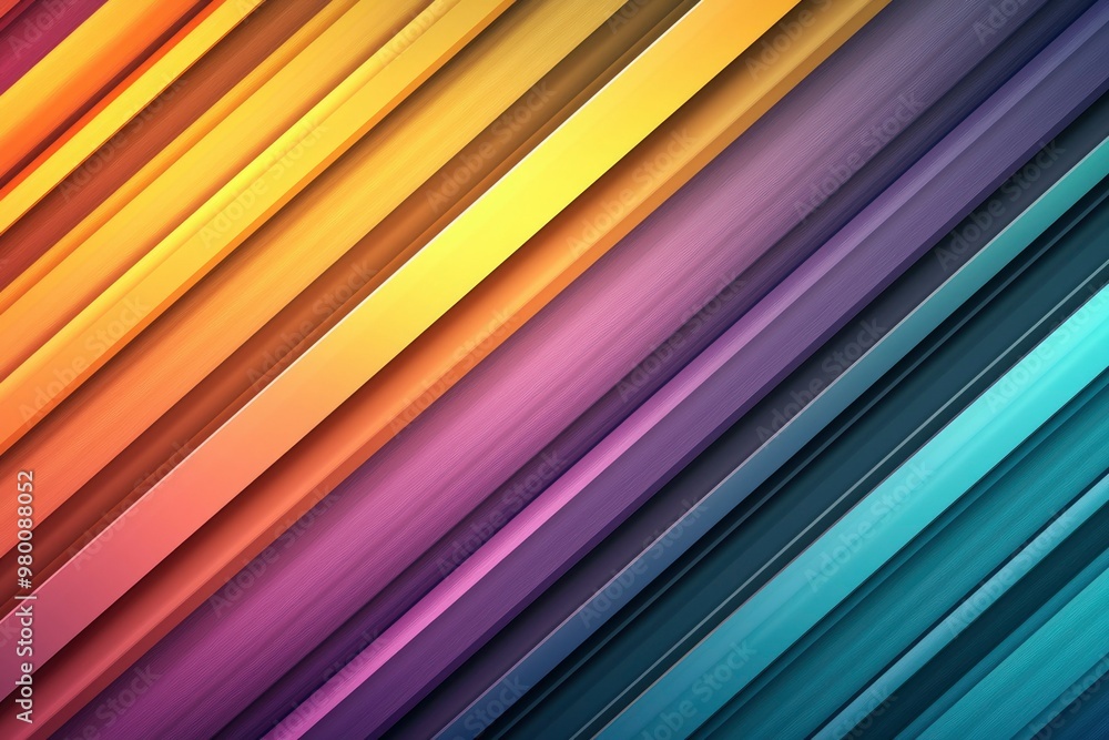 Sticker Abstract Background with Diagonal Stripes in Warm and Cool Tones