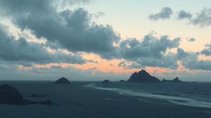 beach and sea minimalist illustration night and day