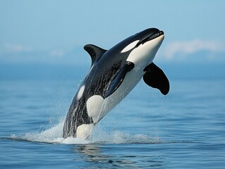 Fototapeta premium Orca Leaping Out of the Water