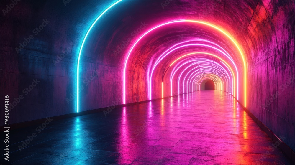 Poster Neon Tunnel