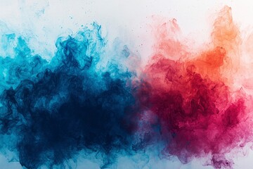 Fototapeta premium Abstract Swirling Blue and Red Ink in Water