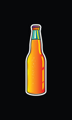 A bottle of sparkling water. Original vector illustration in vintage style.