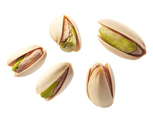 Pistachio nuts isolated on transparent background