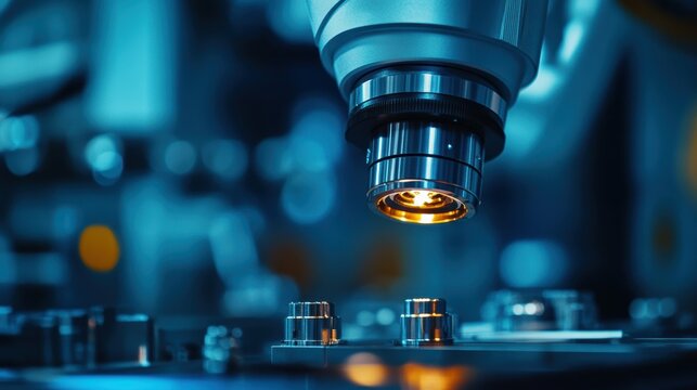 Precision-engineered Surgical Robot in Macro Close-up, showcasing intricate Components