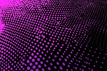 Abstract Purple Polka Dot Pattern on Black Background