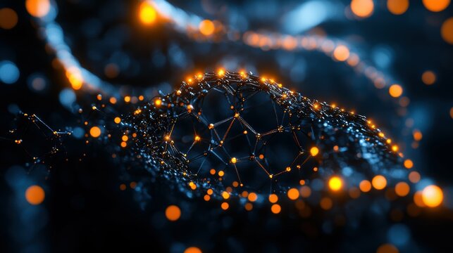 Macro close-up of an advanced engineered nanostructure its intricate atomic-scale details captured in stunning detail