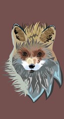 Obraz premium red fox cartoon