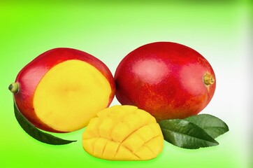 Collection of fresh ripe mango fruits
