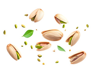 Pistachio nuts, pistachios nuts in shell on transparent background