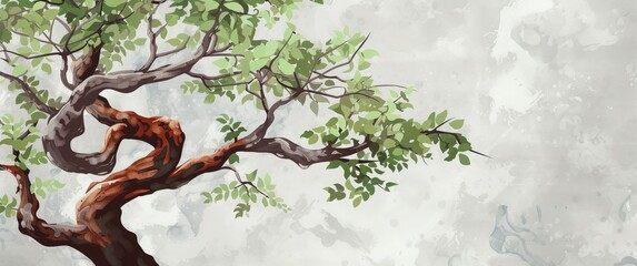 A beautiful bonsai tree against a serene background, representing harmony and balance.