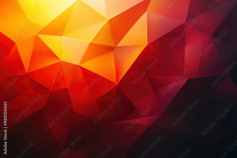 Sticker Abstract Geometric Pattern with Red, Orange, and Yellow Triangles