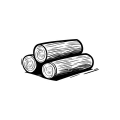 Stack of Firewood Icon Representing Outdoor Campfire, Logs, and Wood for Fuel