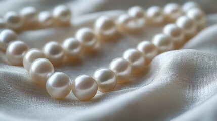 Timeless Elegance - Stunning White Pearls on Luxurious Velvet with Copy Space