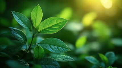Green Leaves in Sunlight
