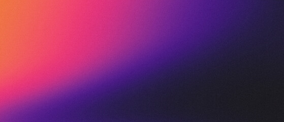Grainy gradient background orange pink blue abstract glowing color wave black dark backdrop noise texture banner poster header design
