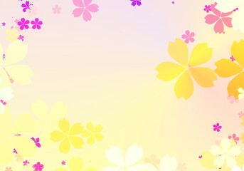 Delicate Fusion of Floral Beauty in a Radiant Pastel Background 