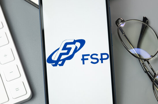 New York, USA - 30 August 2024: FSP Logo on Phone Screen, Company Icon on Display