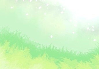 Gentle Fusion of Light Green and Soft Yellow in a Dreamy Meadow Background